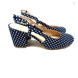 Kelly & Katie Templar Denim Polka Dot heel